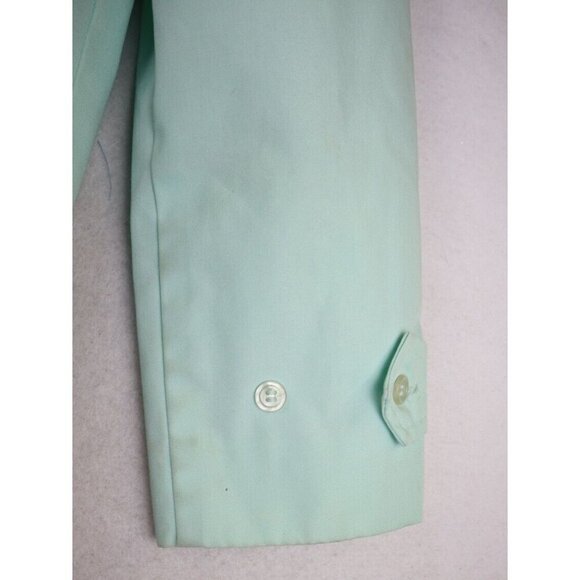 VINTAGE WOMEN'S MINT GREEN LIGHT WEIGHT TRENCH COAT JACKET - SIZE S - Picture 16 of 16